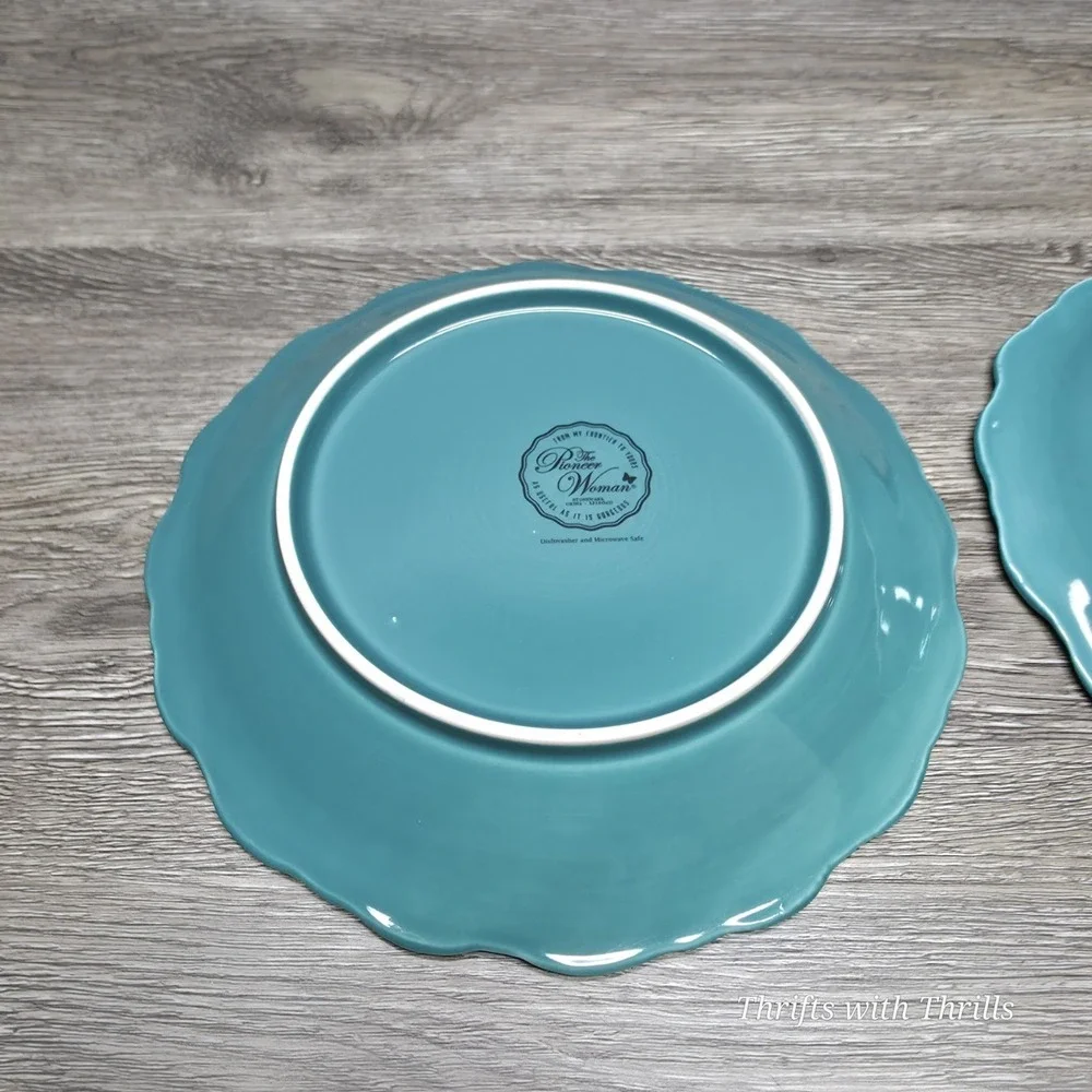 Pioneer‎ Woman Lace Cowgirl Stoneware - Teal - Two Replacement 8.5